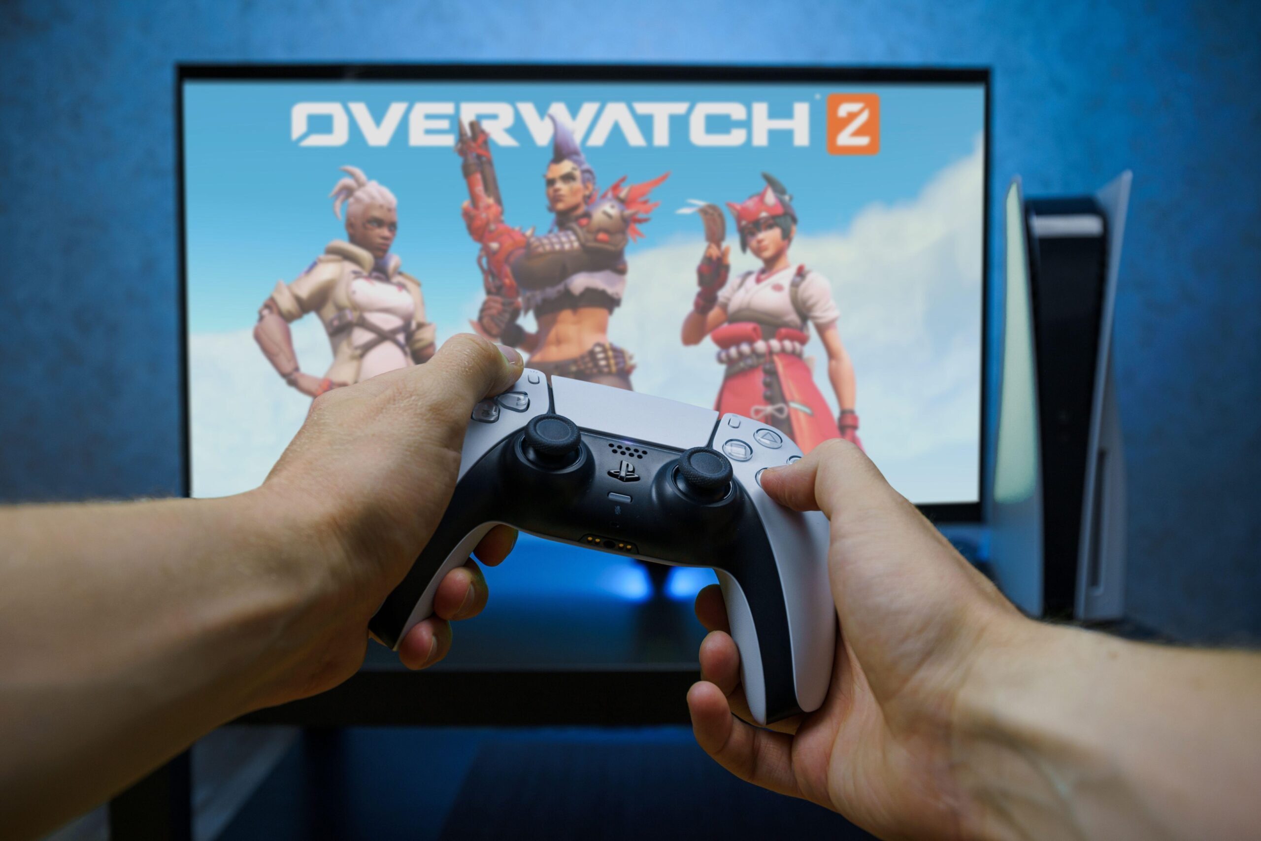 a person playing Overwatch 2 on Playstation 5